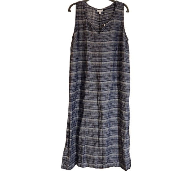 J. Jill Dresses & Skirts - J. Jill Pure Jill 100% Linen Ibiza Stripe Maxi Dress Size Large
